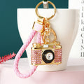 Jeweled Camera Keychains in Pink, Blue and White with Braided Options view 6