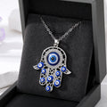 Gold and Silver Tone Openwork Hamsa Evil Eye Pendant Necklaces view 6