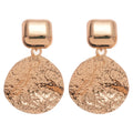 Hammered Round Disc Stud Earrings in Gold and Silver Tone view 5
