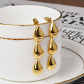 Triple Polished Teardrop Link Long Drop Stud Earrings view 3