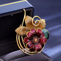 Flower Enamel Metal Brooch Pin 5 x 6.5 cm for Jackets and Lapels view 4