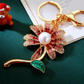 Pearl Center Daisy Keychains With Color and Braided Wrist Strap Options view 9