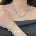 Silver Cross Pearl Crystal Bracelet and Necklace Styles view 1