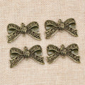 Antique Bronze Filigree Bow Double Loop Connectors view 4