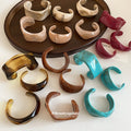 Acrylic Irregular Open Cuff Bangles Three-Piece Six Colors view 2