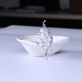 Delicate Crystal Leaf Brooch in Pale Pink or Clear view 7