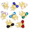 Crystal Ribbon Tassel Metal Jewelry Charms, 16 Colorways view 3