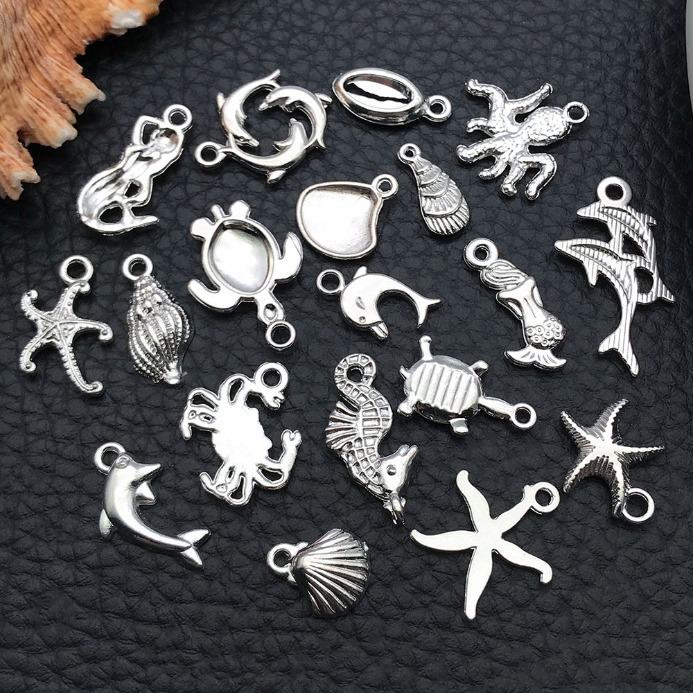 Bright Silver Zinc Alloy Mermaid Dolphin Charm Pendant for DIY Bracelet Necklace Jewelry