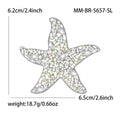 Crystal Starfish Brooch in Gold or Silver Tone Finish view 5
