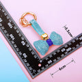 Full Crystal Bow Keychains in Pink Blue and Assorted Colors view 4