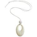 Pastel Oval Textured Pendant Necklace in Four Soft Colors view 5