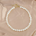 Large White Graduated Pearl Look Single Strand Necklace view 4