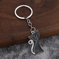 Black and White Cat Zinc Alloy Keychain Bag Charm Gift