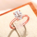 Oval Solitaire Ring In Gold, Silver, And Rose Tones view 7