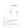 Light Blue Enamel Starfish Drop Earrings Clear Teardrop CZ view 3