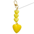 Yellow Puffy Heart Bead Keychain With Gold Tone Swivel Clasp view 5