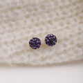 Six Color Pave Crystal Look Round Ball Stud Earrings view 9