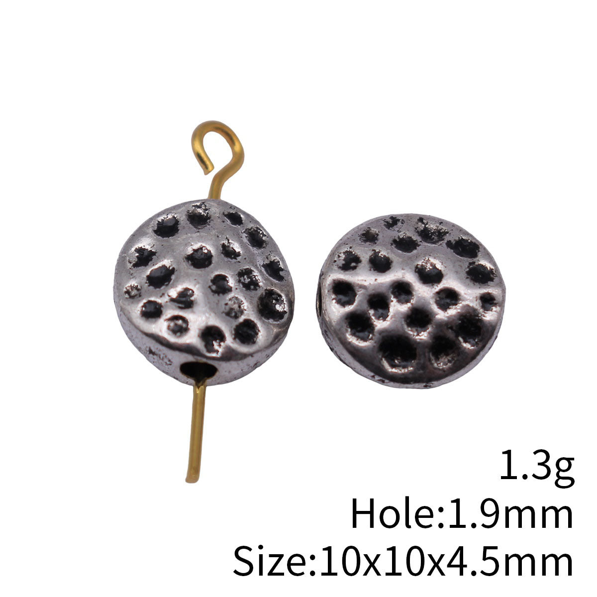 10x10x4.5mm 1.3g Antique Silver Zinc Alloy Hammered Round Flat Spacer Beads for DIY Bracelet Making