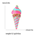 Pink Blue Enamel Ice Cream Cone Brooch Gold Rhinestone Pin view 4