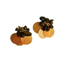 Layered Flower Stud Earrings in Brown Blue and Red Colorways view 5
