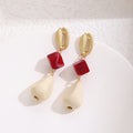 Color Block Bead Teardrop Extra Long Statement Earrings view 11