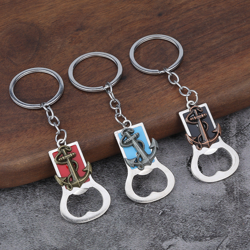 Creative Ship Wheel Bottle Opener Alloy Keychain Gift Accessory