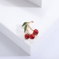 Red Cherry Branch Brooch Decorative Lapel Pin For Jackets And Scarves view 4
