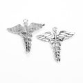 Winged Staff Emblem Metal Pendant Charm For Jewelry Making view 7