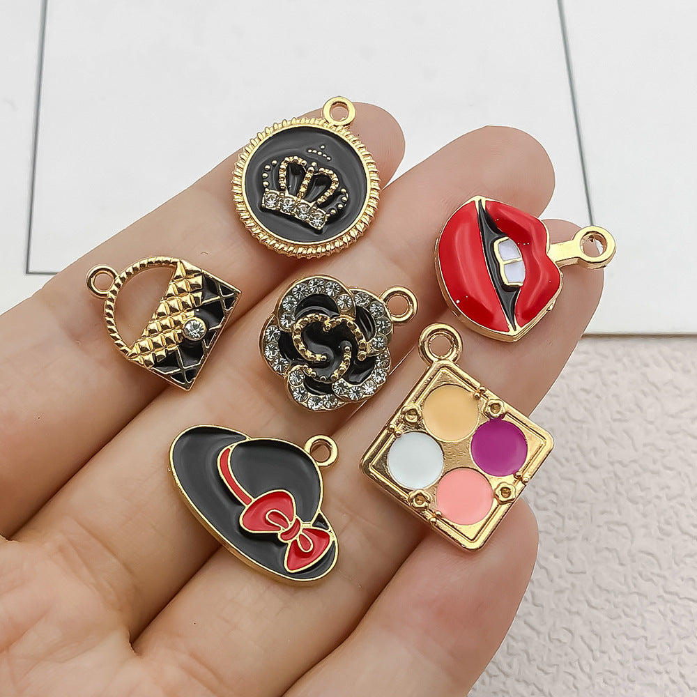 Rhinestone Enamel Zinc Alloy Fashion Theme Charm Pendant for DIY Bracelet Necklace