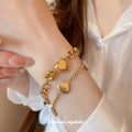 Gold Ocean Charm Bracelet Starfish Shell or Heart Curb Chain view 2