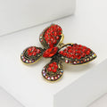Full Crystal Butterfly Brooch in Five Jewel Tone Colors view 3