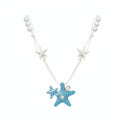 Pearl Shell and Blue Starfish Layered Necklace Decorative Jewelry Accessory view 5