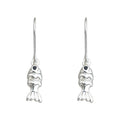 Silver Fish Charm Hook Earrings Black Eye Detail Pair view 5