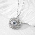 Gold and Silver Tone Round Filigree Evil Eye Pendant Necklaces view 3