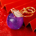 Glitter Jelly Apple Keychains in Red Purple Green Pink Blue and Assorted Colors view 7