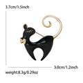 Curled Tail Cat Brooch Decorative Metal Pin For Jackets And Lapels view 7