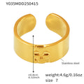 Gold Open Band Rings Textured Embossed Assorted Size 7 view 8