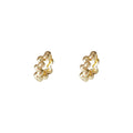 Gold Silver Beaded Ball Metal Huggie Hoop Earrings view 5