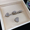 Silver Pavé Heart Ear Cuffs Fashion Jewelry Accessory view 2