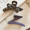 Tortoiseshell Leopard Print Acrylic Bow Hair Claw Clip view 3