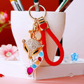 Multigem Fox Keychains in White Pink and Blue with Multiple Loop Styles view 6