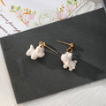 Enamel Puppy Dog Stud Earrings Gold Posts 5 Color Styles view 6