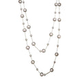 White And Gray Beaded Long Necklaces With Mixed Round Stations view 5