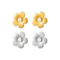 Five Petal Flower Stud Earrings Imitation Pearl Metal view 5