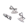 Antique Silver Tone Rocking Horse Large Hole Spacer Bead view 3