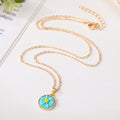 Gold Tone Round Daisy Resin Pendant Necklaces in Six Colors view 4