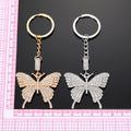 Rhinestone Butterfly Keychains Gold Silver Metal 2 Colors view 4