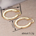 Irregular U Shape Hoop Earrings in Gold-Tone Metal Jewelry view 4