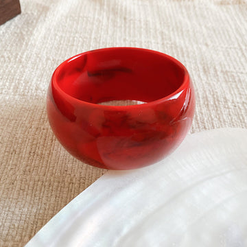 Thick Marbled Acrylic Bangle Bracelets Six Color Options