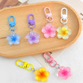Gradient Resin Flower Keychain With Color Matched Lobster Clasp view 1